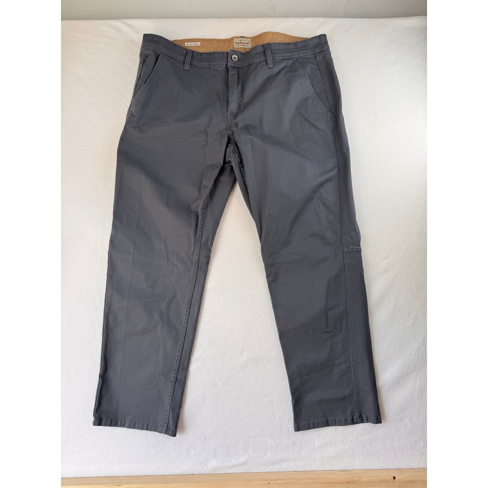 Weatherproof Vintage Men's 38x30 Gray Stretch Chino Pants Straight Leg